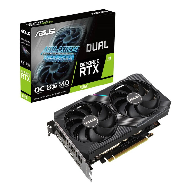 Asus GeForce RTX 3050 Dual Auto Extreme 8GB OC Edition GDDR6 Graphics Card - كرت الشاشة